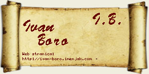 Ivan Boro vizit kartica